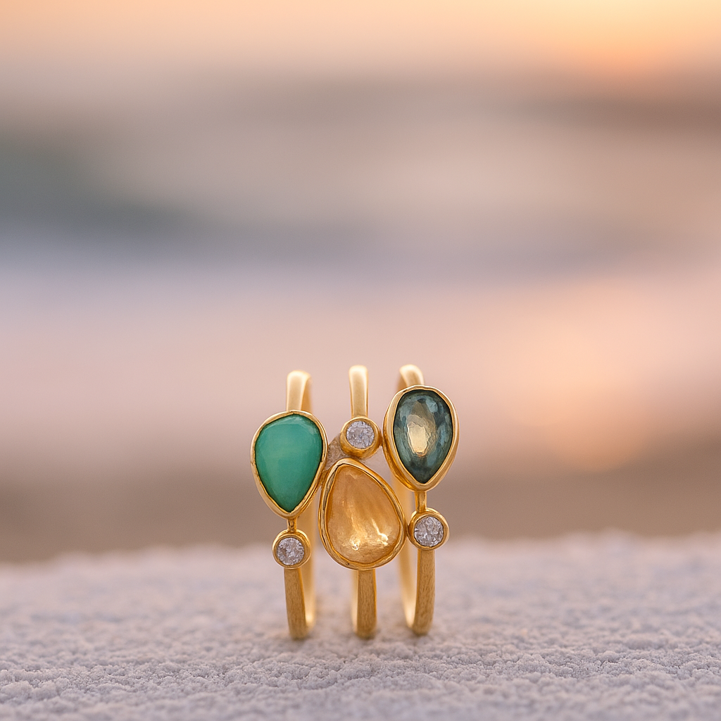 Tris di Onde – Colorful Reflections Ring