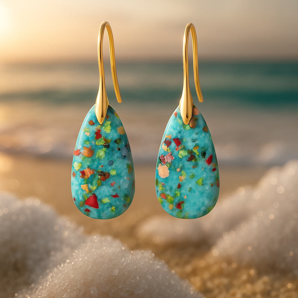 Serenea – Turquoise Coral Drop Earrings