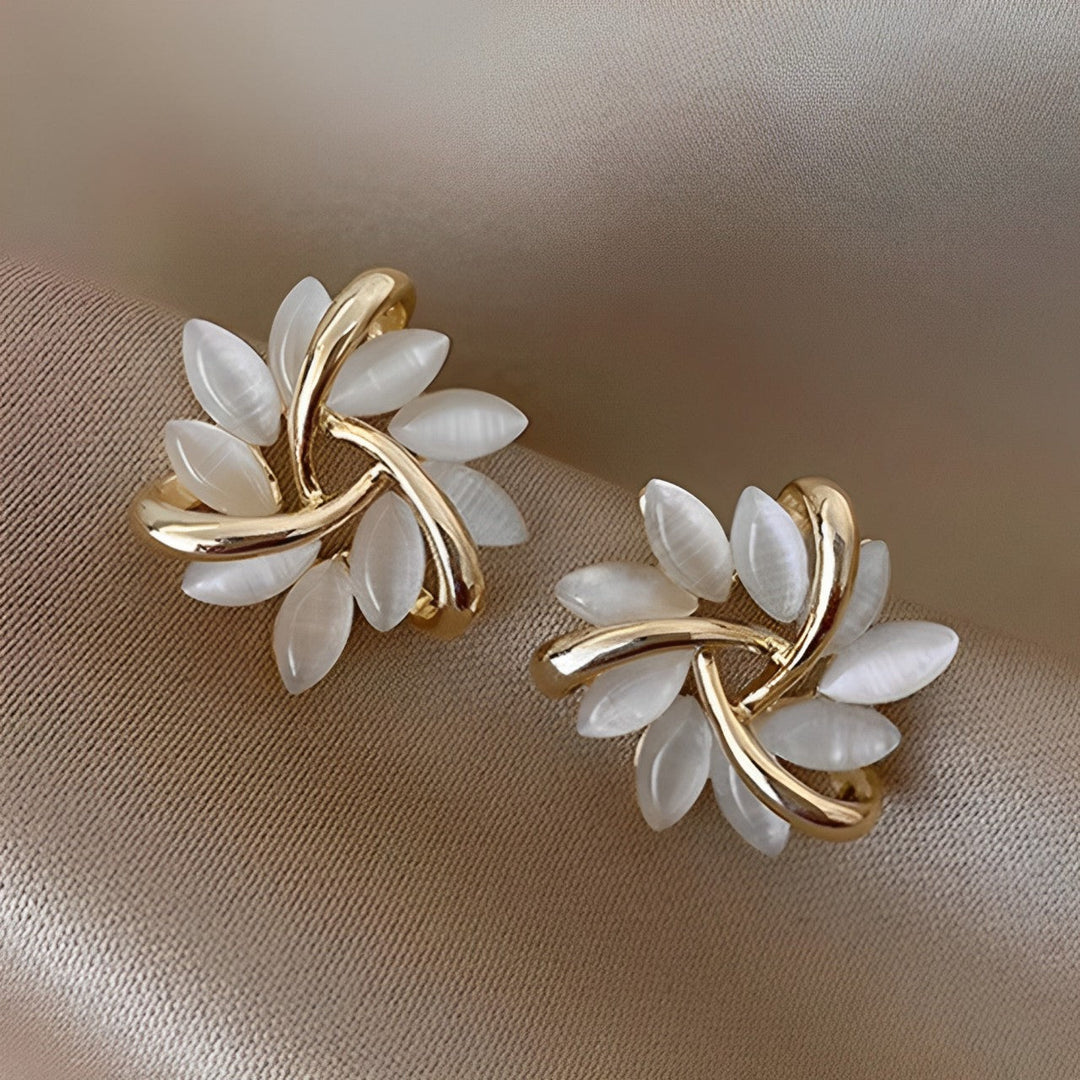 Courtney - Opal Moon-Petal Stud Earrings