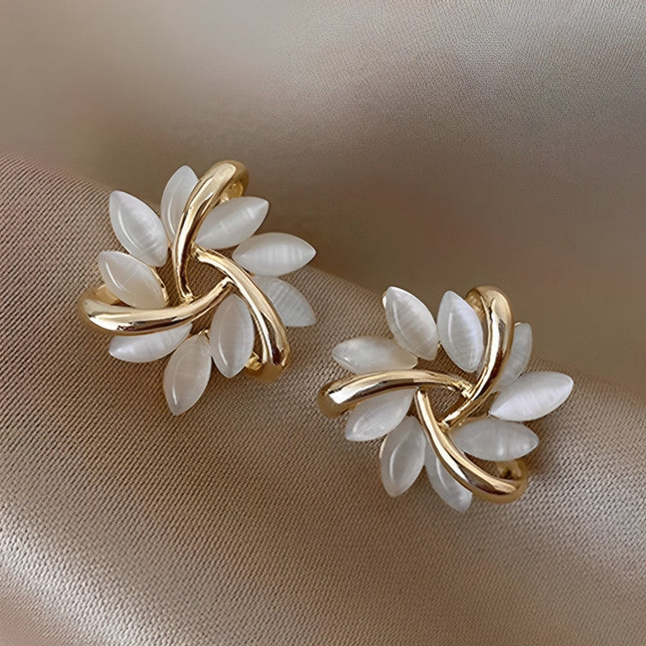 Courtney - Opal Moon-Petal Stud Earrings