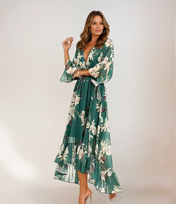 Tilly Printed V-Neck Dress