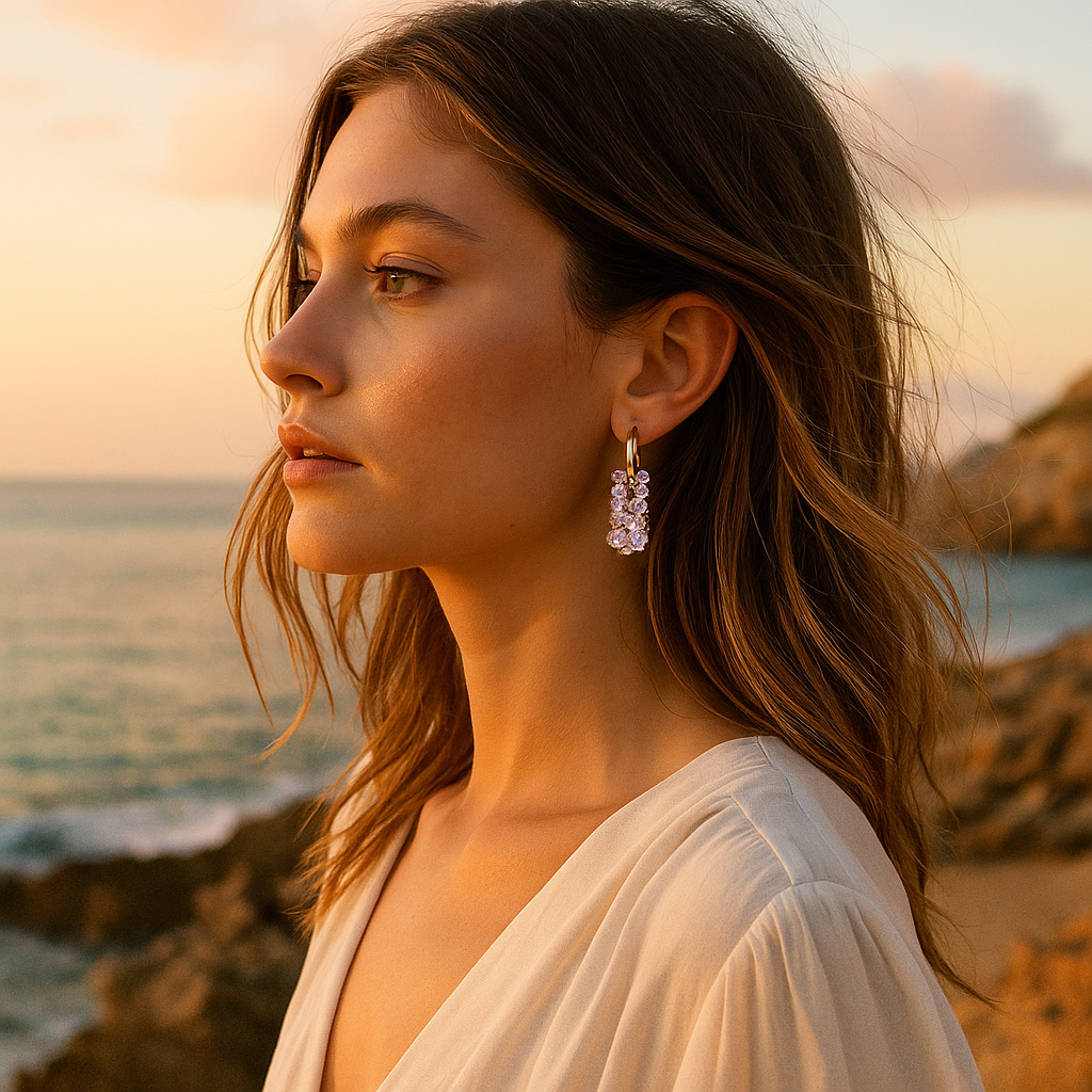 Pearl | Lilac Stone Earrings
