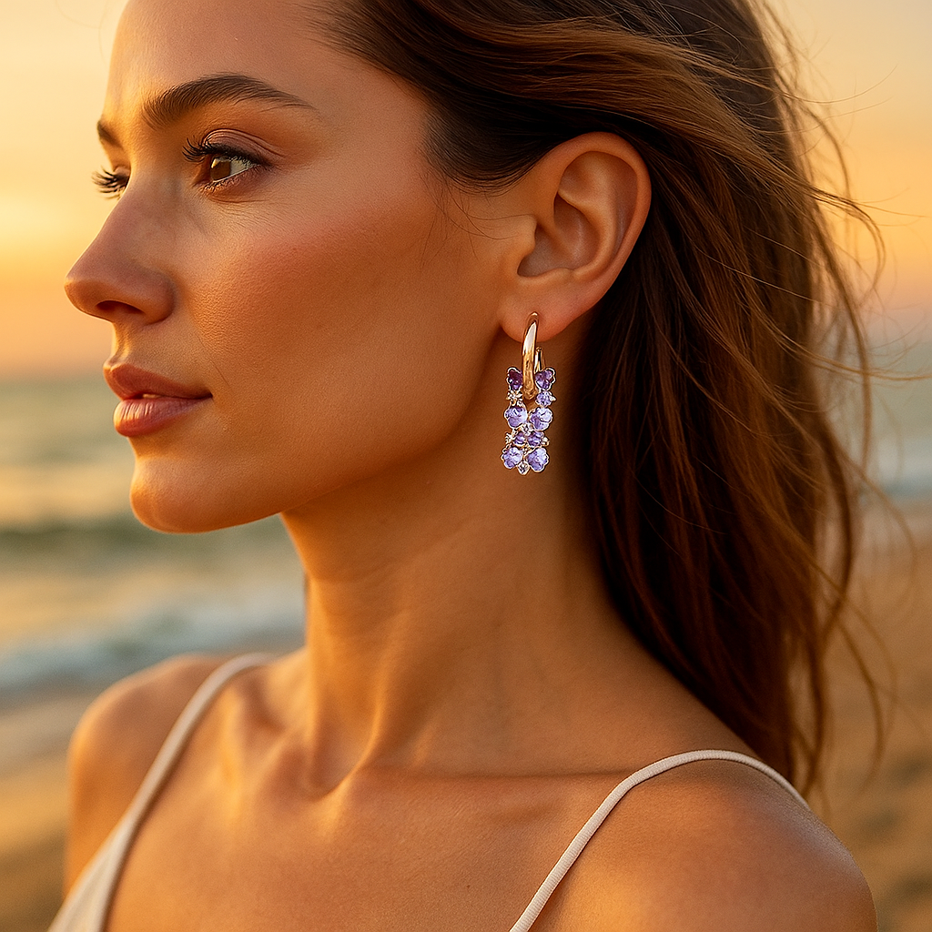 Pearl | Lilac Stone Earrings