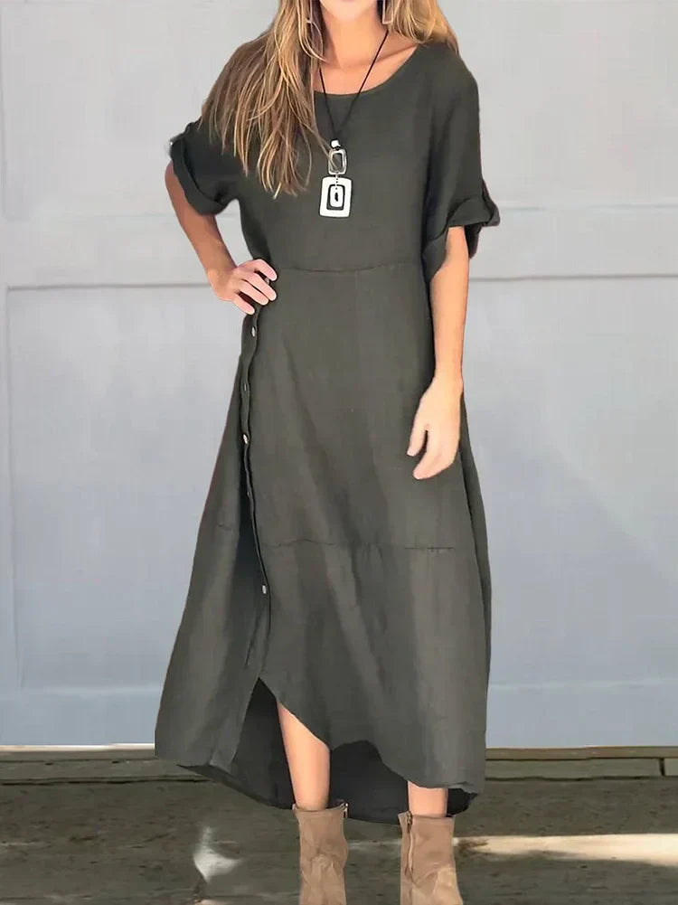 Serena | Casual One-Color Maxi Dress