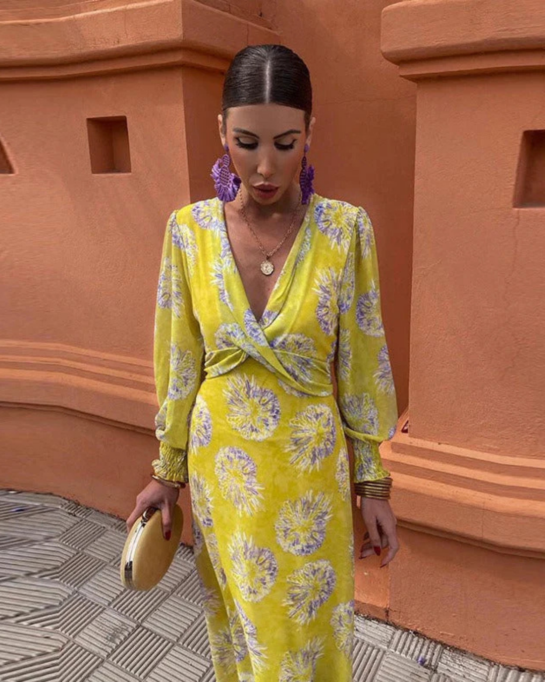 Delilah Print Twisted Midi