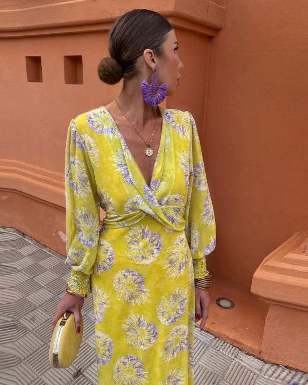Delilah Print Twisted Midi