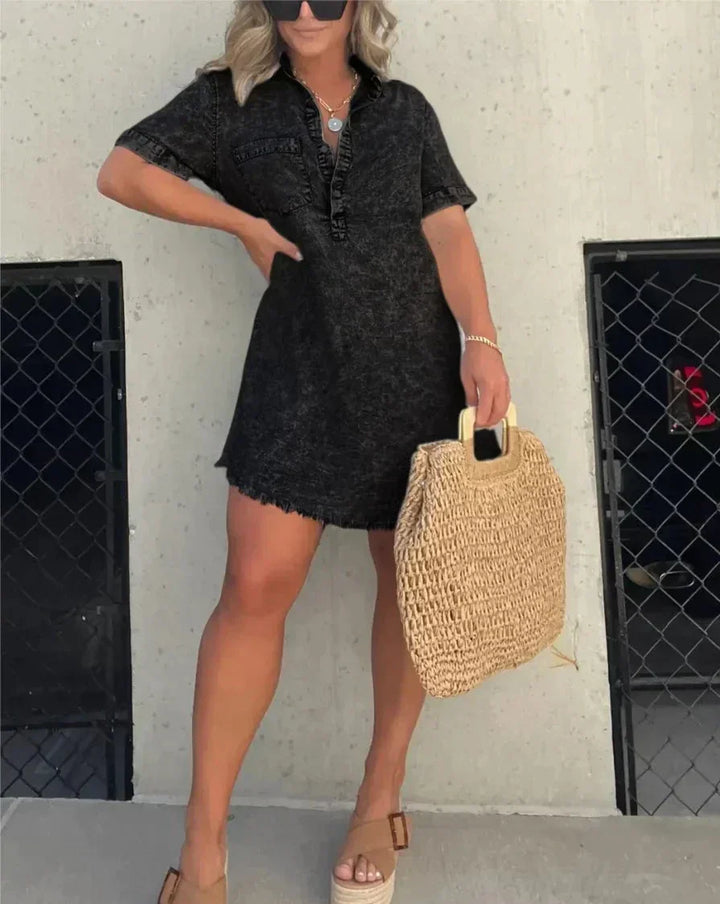 Vera™ - Elegant Denim Shirt Dress