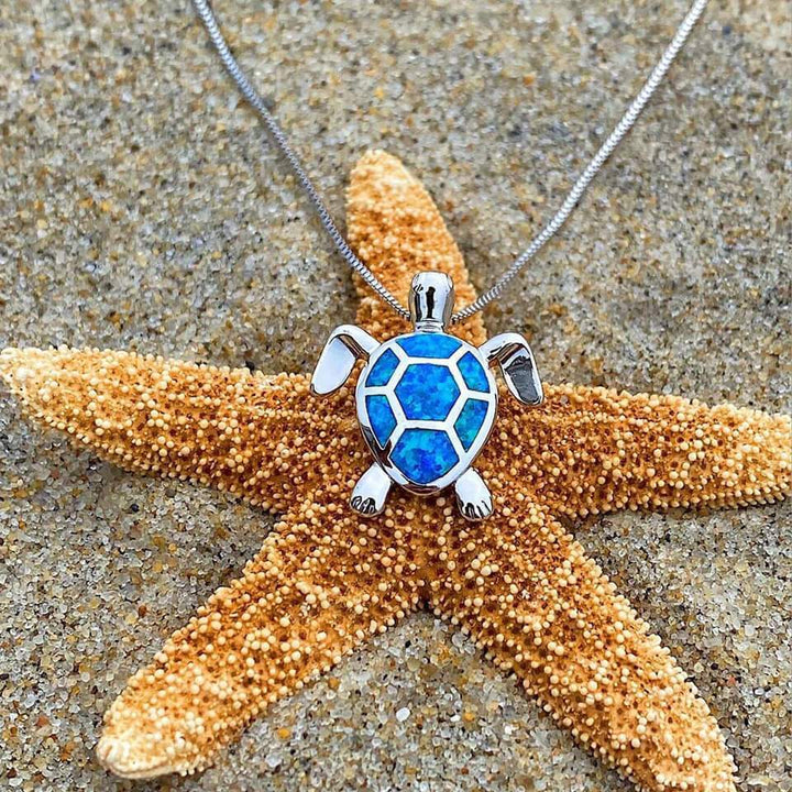 Opal Jewelry Set Featuring Sea Turtle Design