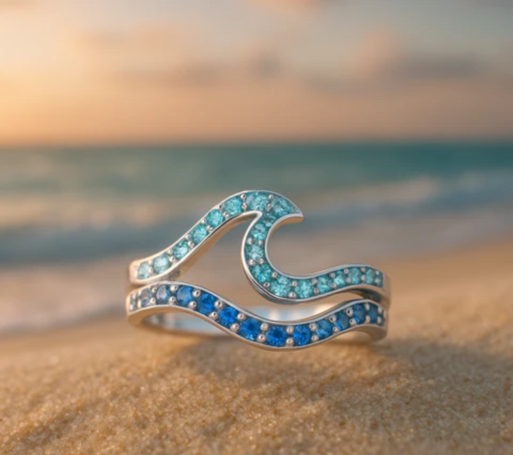 Radiant Opal Wave Ring