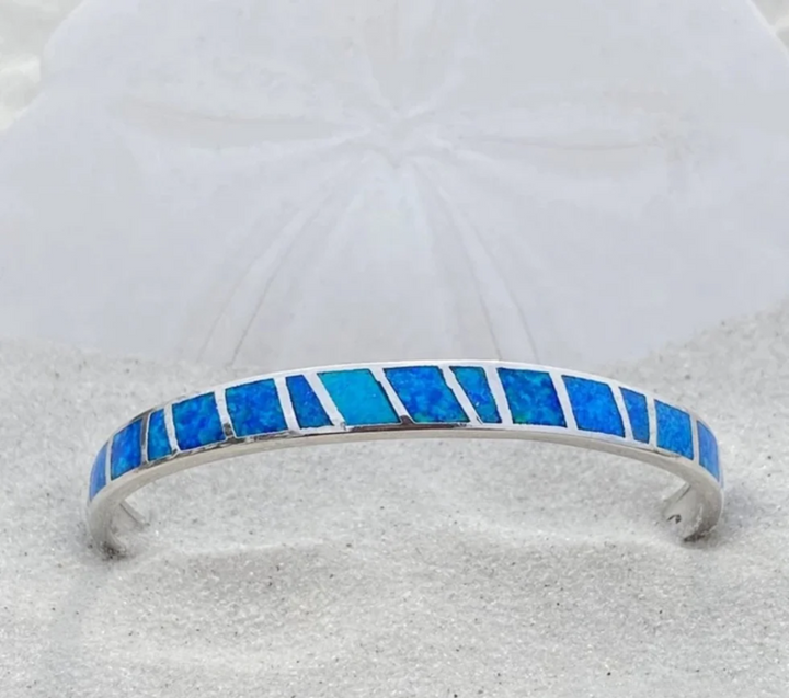 Blue and Silver Opal Bracelet