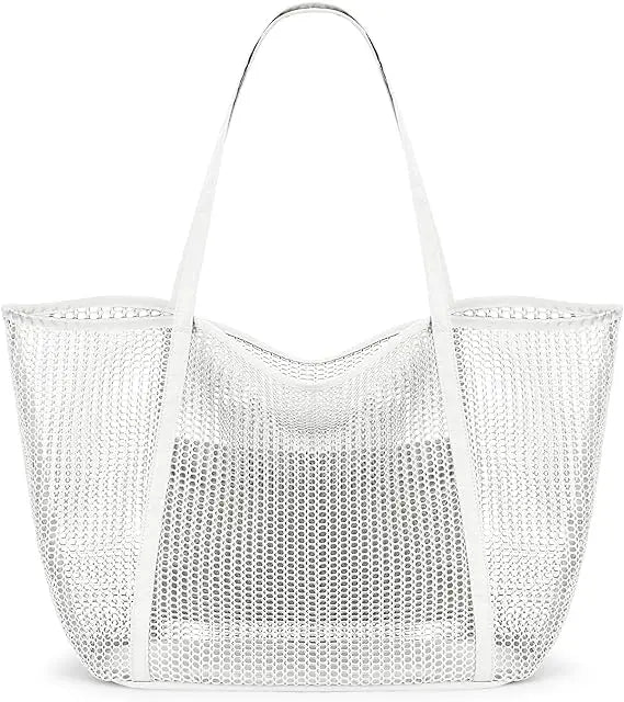 Custom Large Capacity Portable Durable Nylon Beach Mesh Tote Bag Womens Shoulder Handbag Grocery Bag