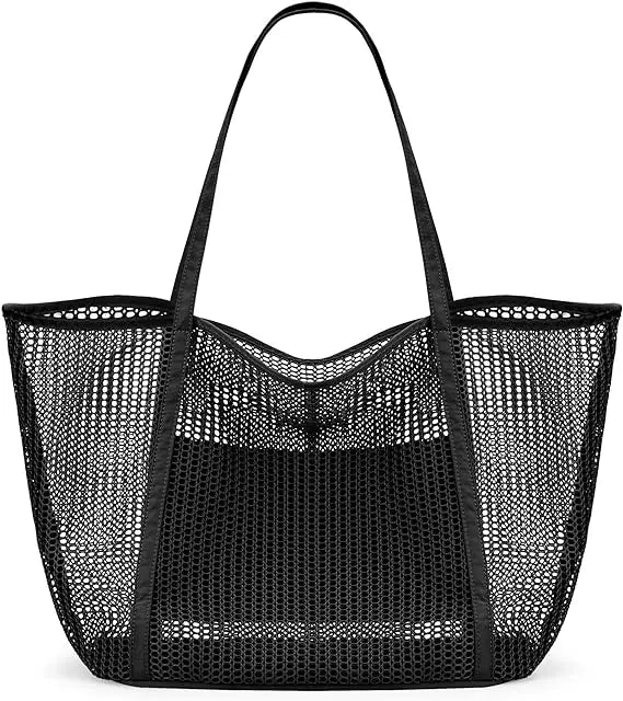 Custom Large Capacity Portable Durable Nylon Beach Mesh Tote Bag Womens Shoulder Handbag Grocery Bag