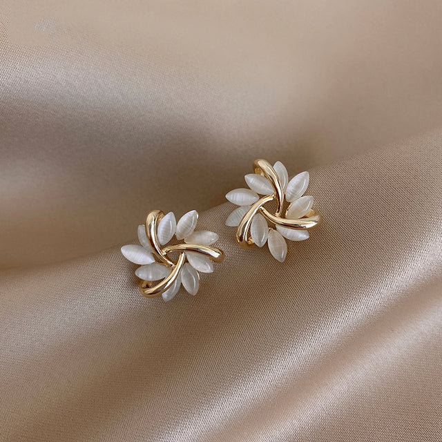 Courtney - Opal Moon-Petal Stud Earrings