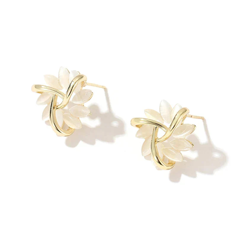 Courtney - Opal Moon-Petal Stud Earrings