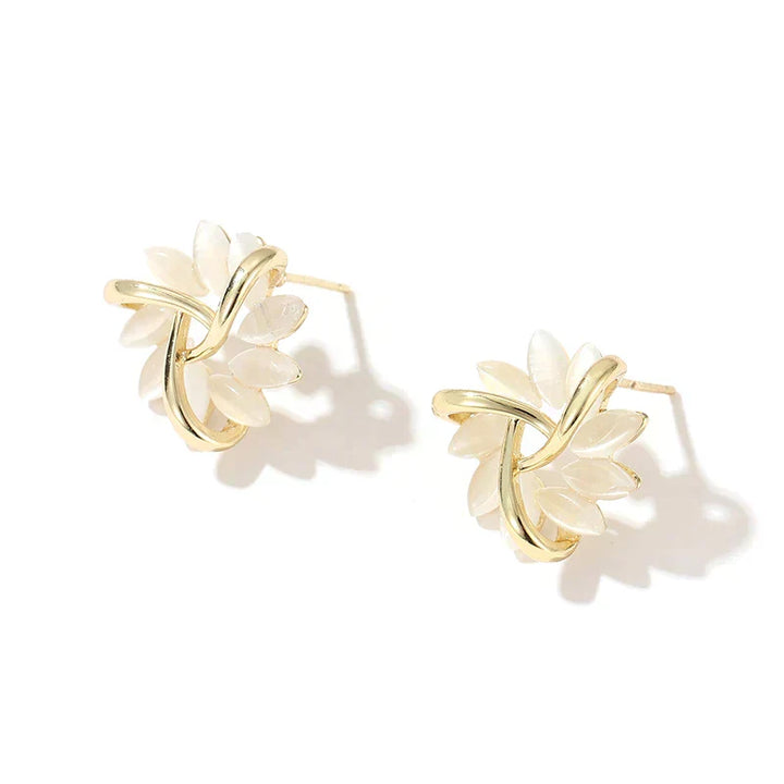 Courtney - Opal Moon-Petal Stud Earrings