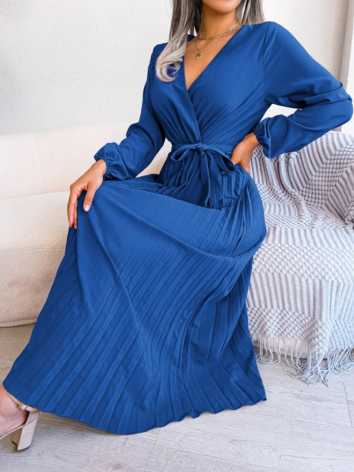 Azara - Timeless Lace Pleated Maxi Dress