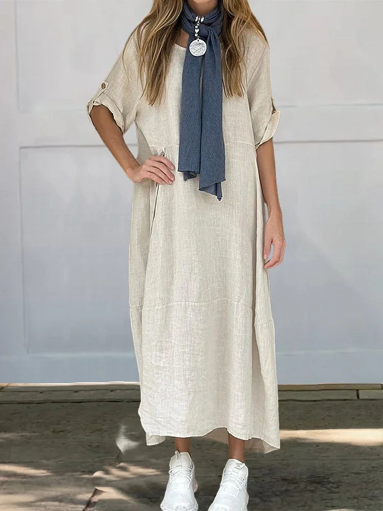Serena | Casual One-Color Maxi Dress