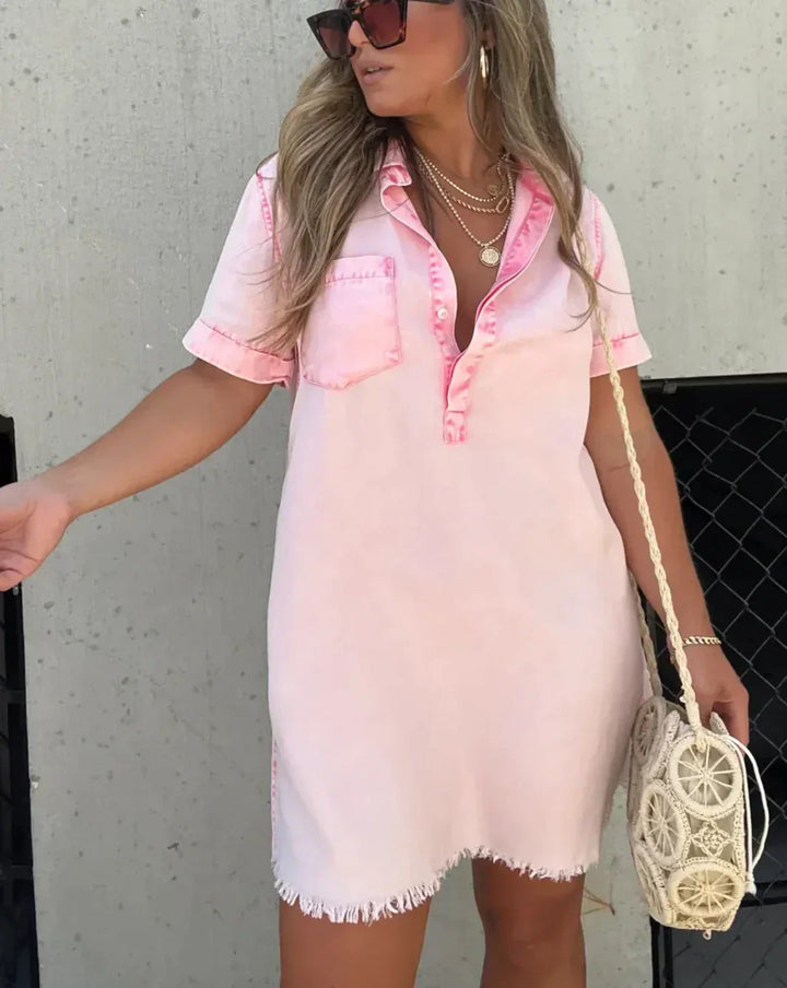 Vera™ - Elegant Denim Shirt Dress
