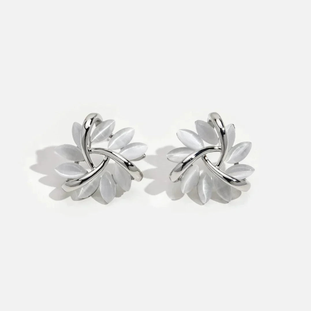 Courtney - Opal Moon-Petal Stud Earrings